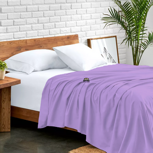 Lilac Flat Sheet Solid Comfy Sateen