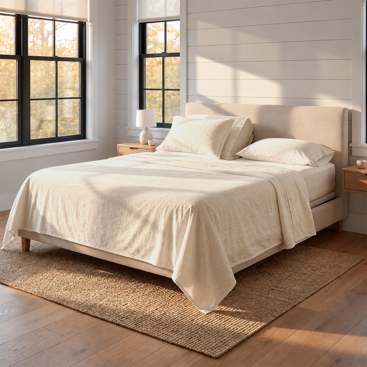 Natural Linen Oversized Top Split Sheet Set | Pre-Washed 100% Linen