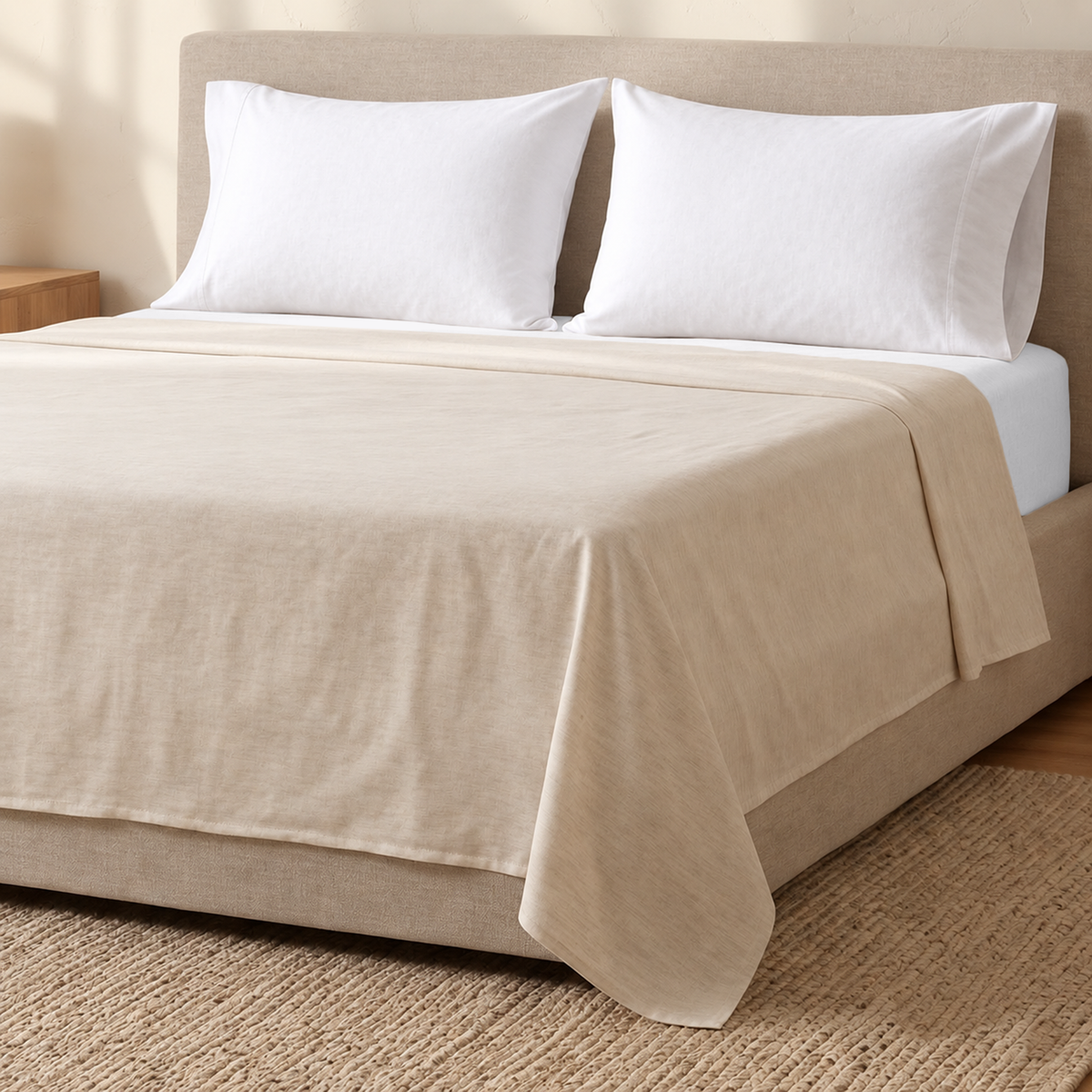 Natural Linen Flat Sheet | Pre-Washed 100% Linen