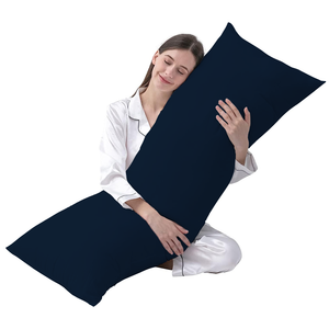 Navy Blue Body Pillow Cover Solid Comfy Sateen