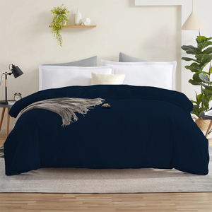 Navy Blue Duvet Cover Comfy Solid Sateen