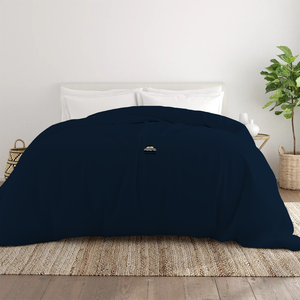 Navy Blue Duvet Cover Comfy Solid Sateen