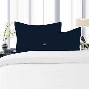 Pillowshams Solid Comfy Sateen Navy Blue