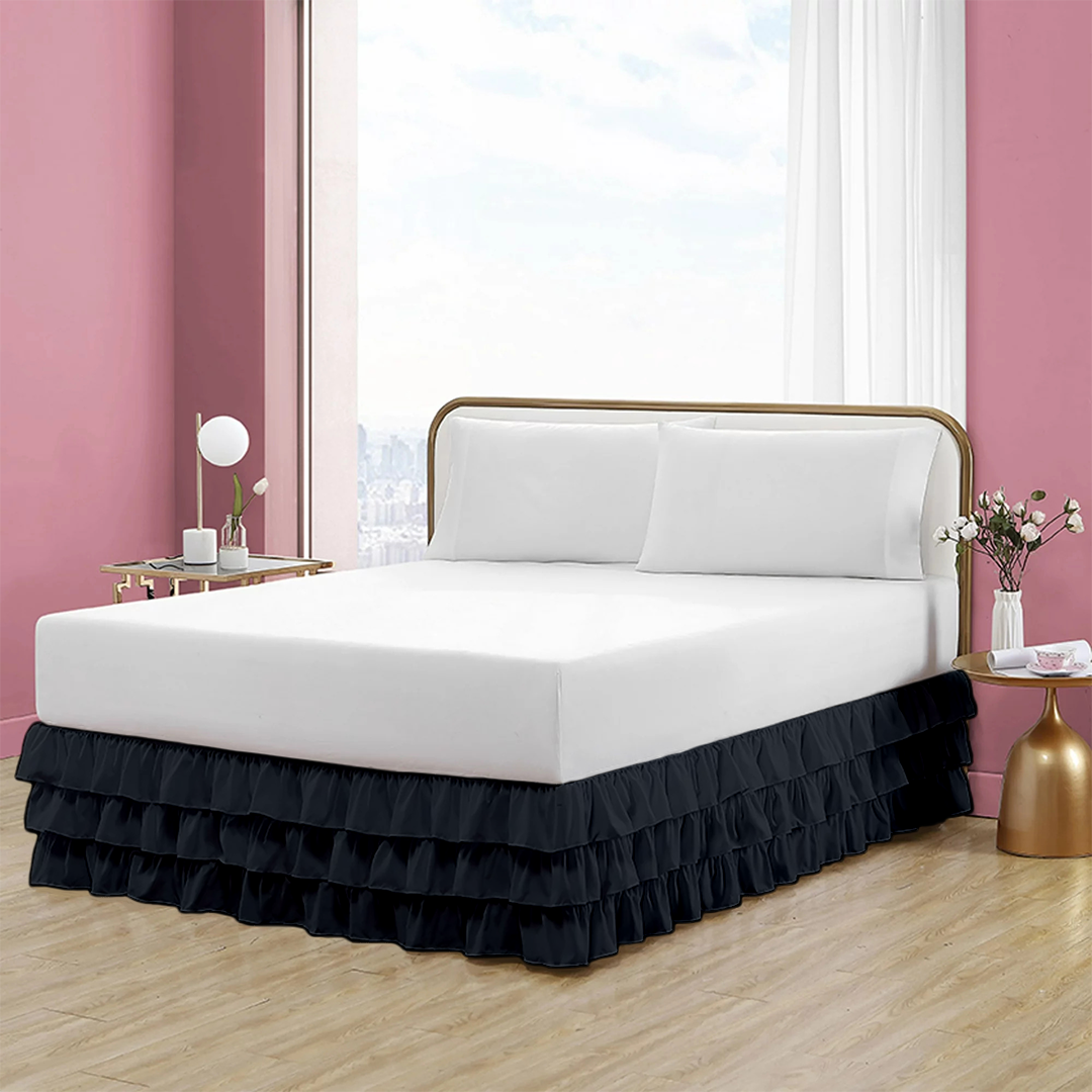 Florida King Multi Ruffle Bed Skirt