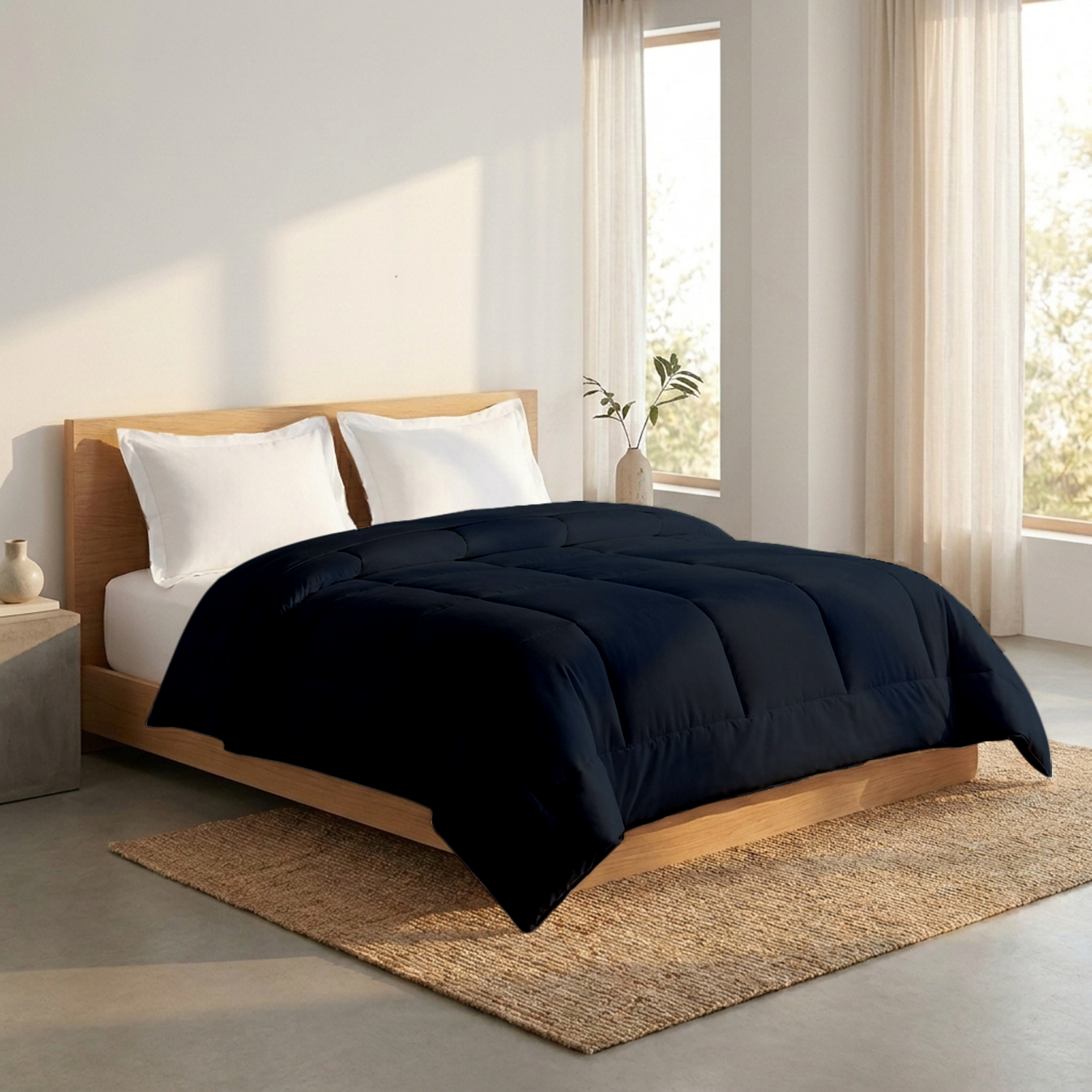 Comfy Navy Blue Comforter 400 GSM Cotton Sateen