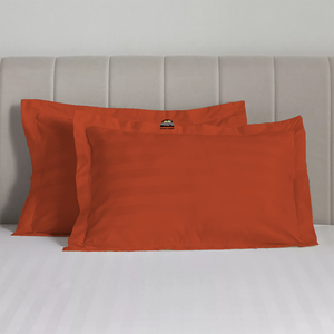 Orange Stripe Pillow Shams Comfy Sateen