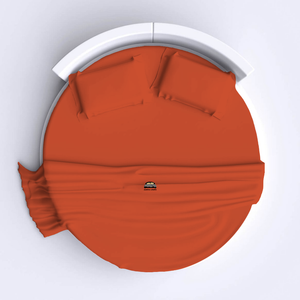 Orange Round Sheet Set Comfy Solid 96 Inch Diameter Sateen