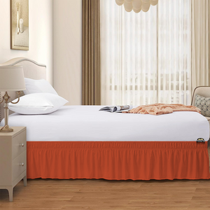 Orange Wrap Around Bed Skirt Solid Comfy Sateen