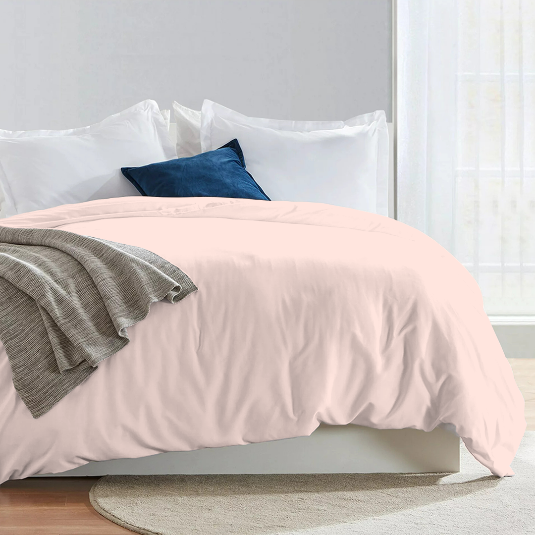 Peach Duvet Cover Solid Comfy Sateen
