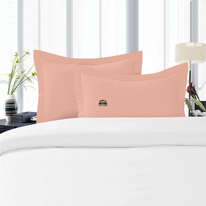 Solid Peach Pillow Shams Set Of 2 (Comfy 300TC)