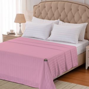 Pink Stripe Flat Sheet Comfy Sateen