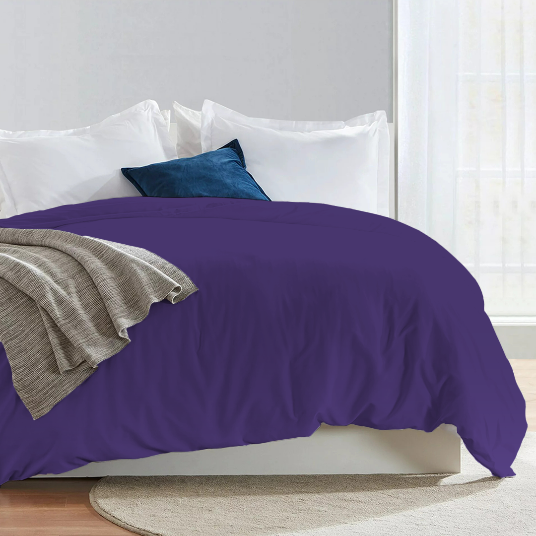 Purple Duvet Cover Solid Comfy Sateen