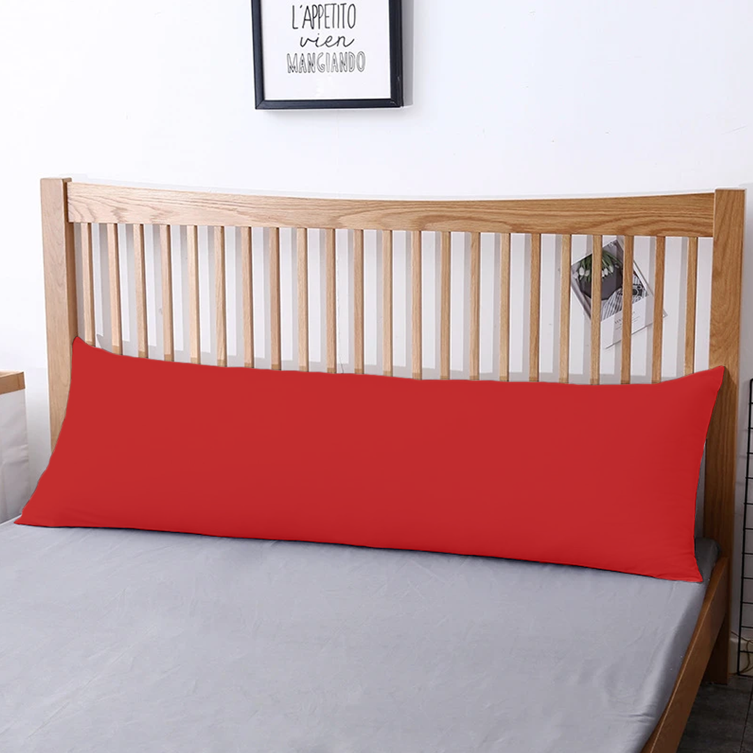 Red Body Pillow Cover Solid Comfy