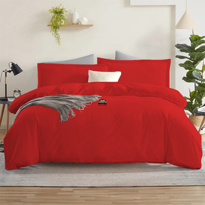 Red Duvet Cover Set Comfy Solid
