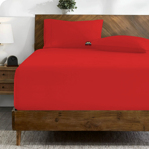 Fitted sheet with Pillowcase Solid Comfy Red