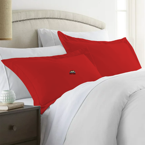 Red Pillow Shams Solid Comfy Sateen