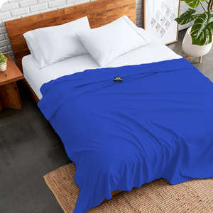 Royal Blue Flat Sheet Solid Comfy Sateen