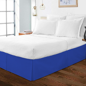 Royal Blue Stripe Bed Skirt (Comfy - 300TC)