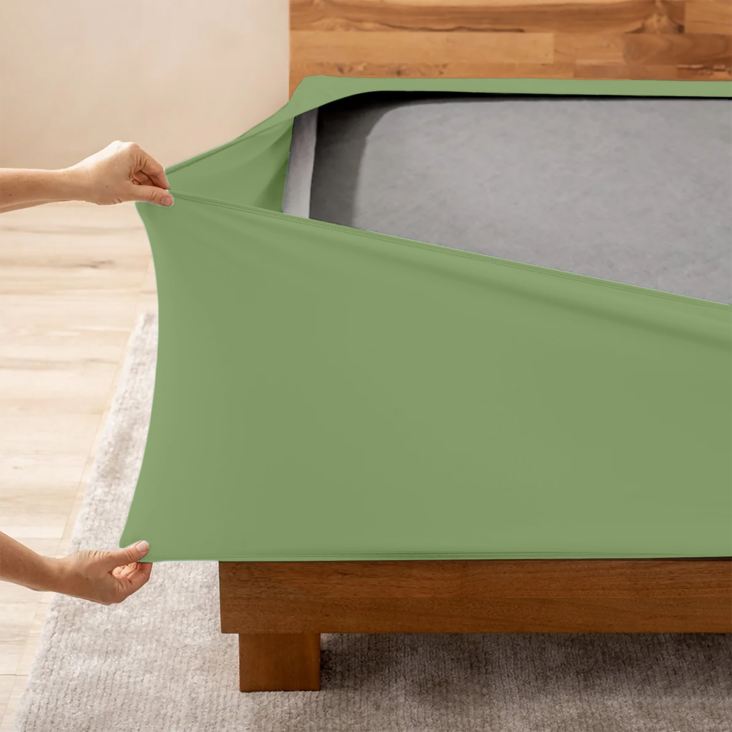 Sage Green Box Spring Cover