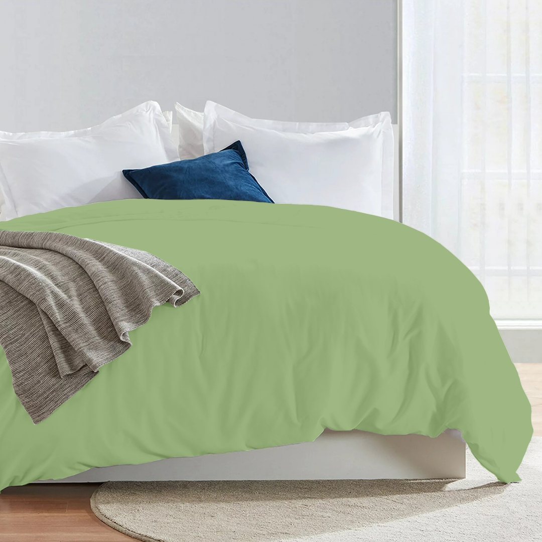Sage Green Duvet Cover Solid Bliss Sateen