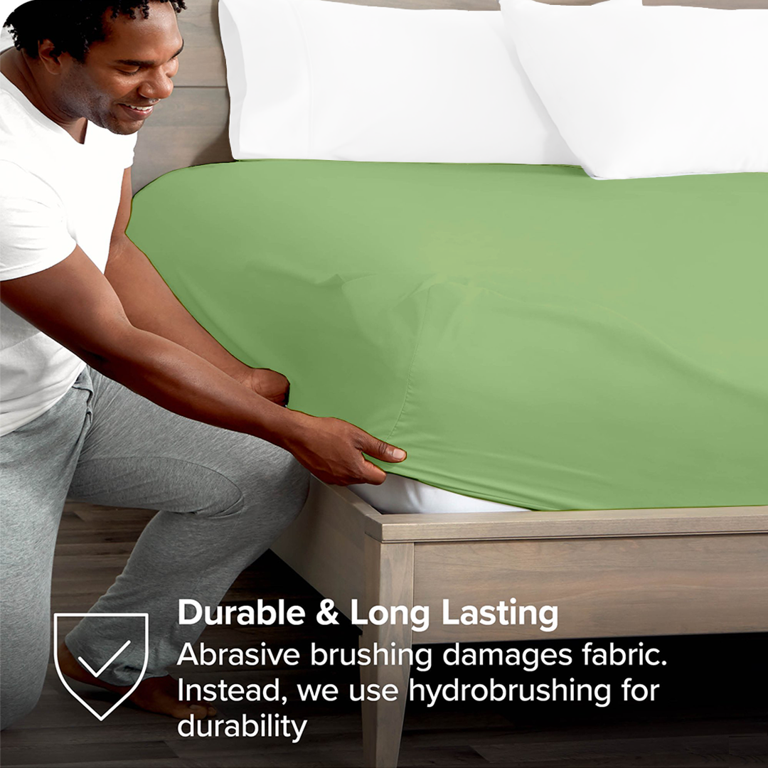 Solid Sage Fitted Sheet Bliss Sateen