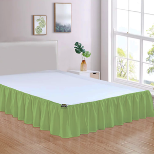 Comfy Sage Green Gathered Bed Skirt Solid