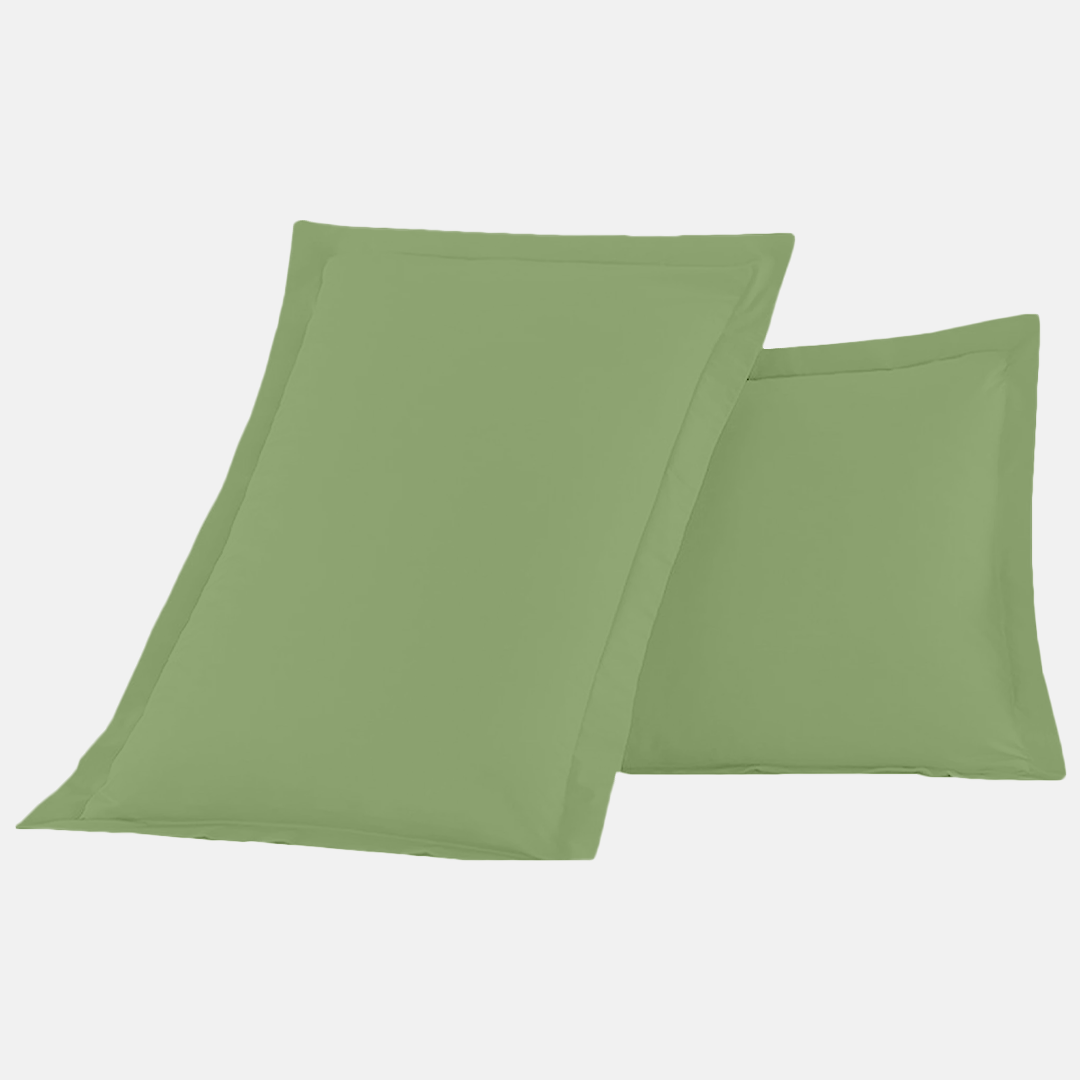 Sage Pillow Shams Solid Comfy Sateen