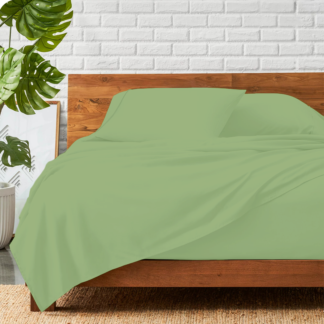 Sage Green Sheet Set Bliss Solid Sateen