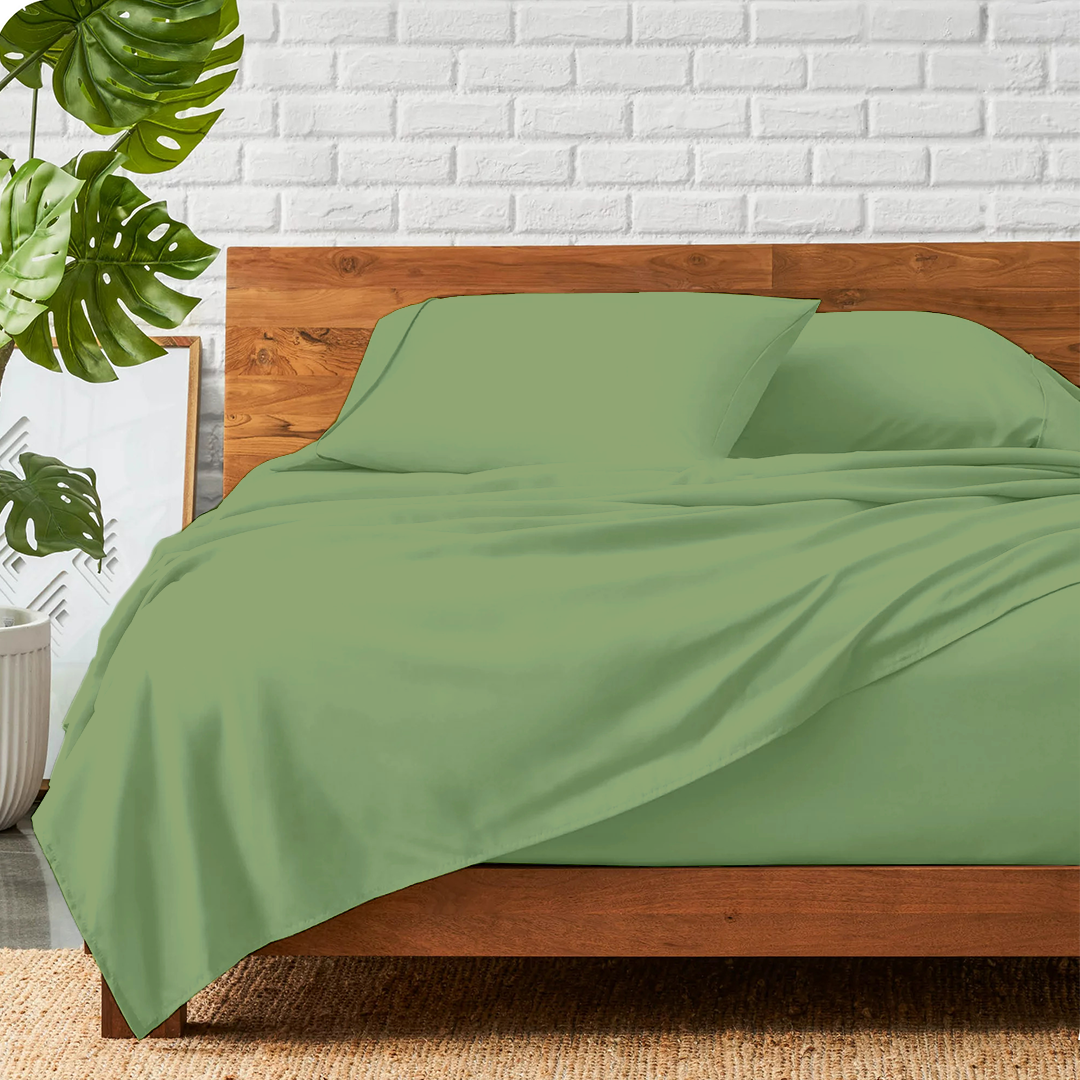 Sage Green Sheet Set Bliss Solid Sateen