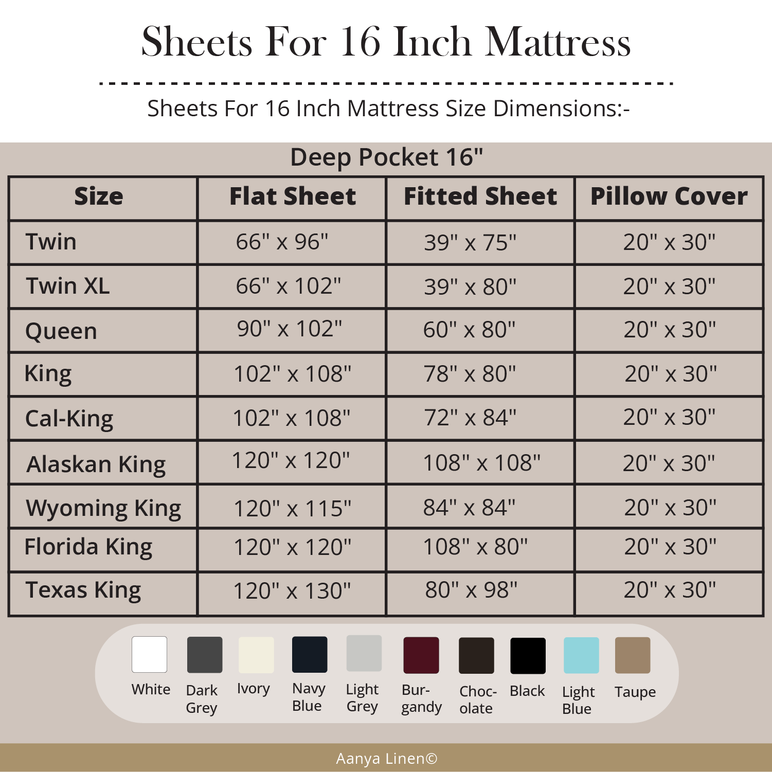 Sheets for 16 Inch Mattress (4-Piece)