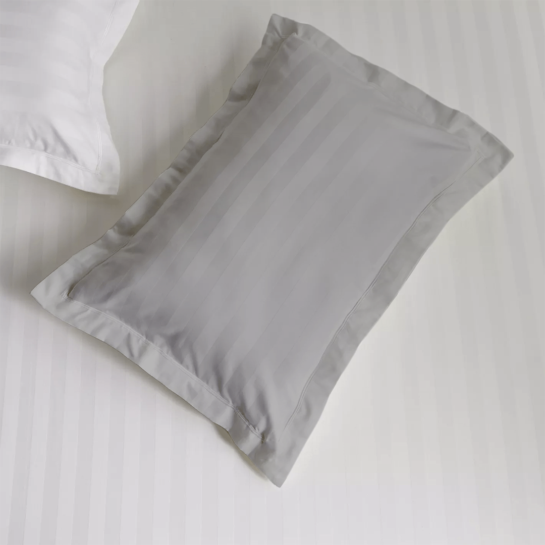 Light Grey Stripe Pillow Shams Comfy Sateen