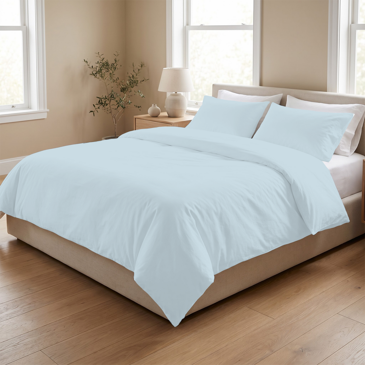 Sky Blue 600 Thread Count Duvet Cover | 100% Cotton Sateen