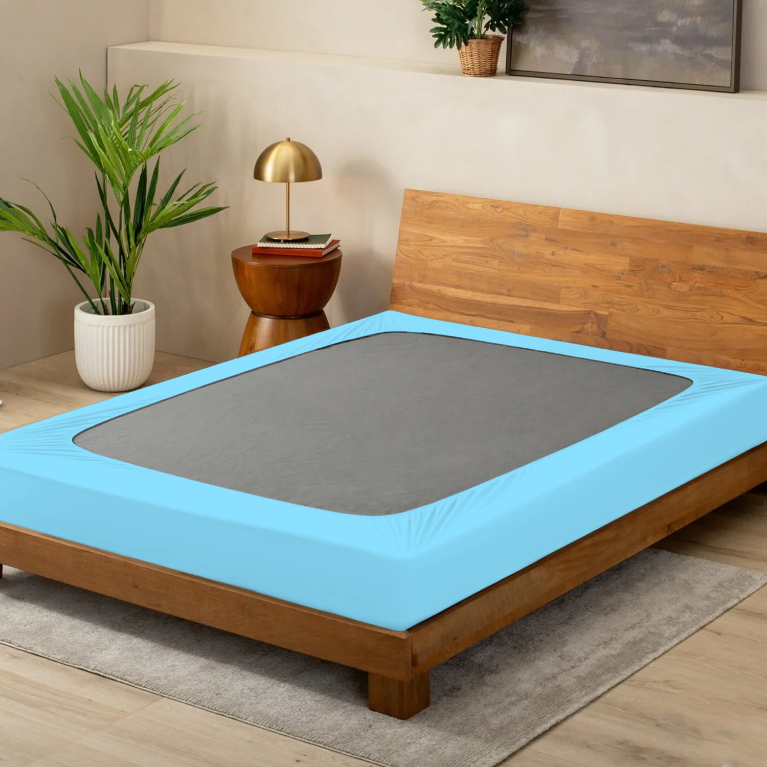 Light Blue Box Spring Cover