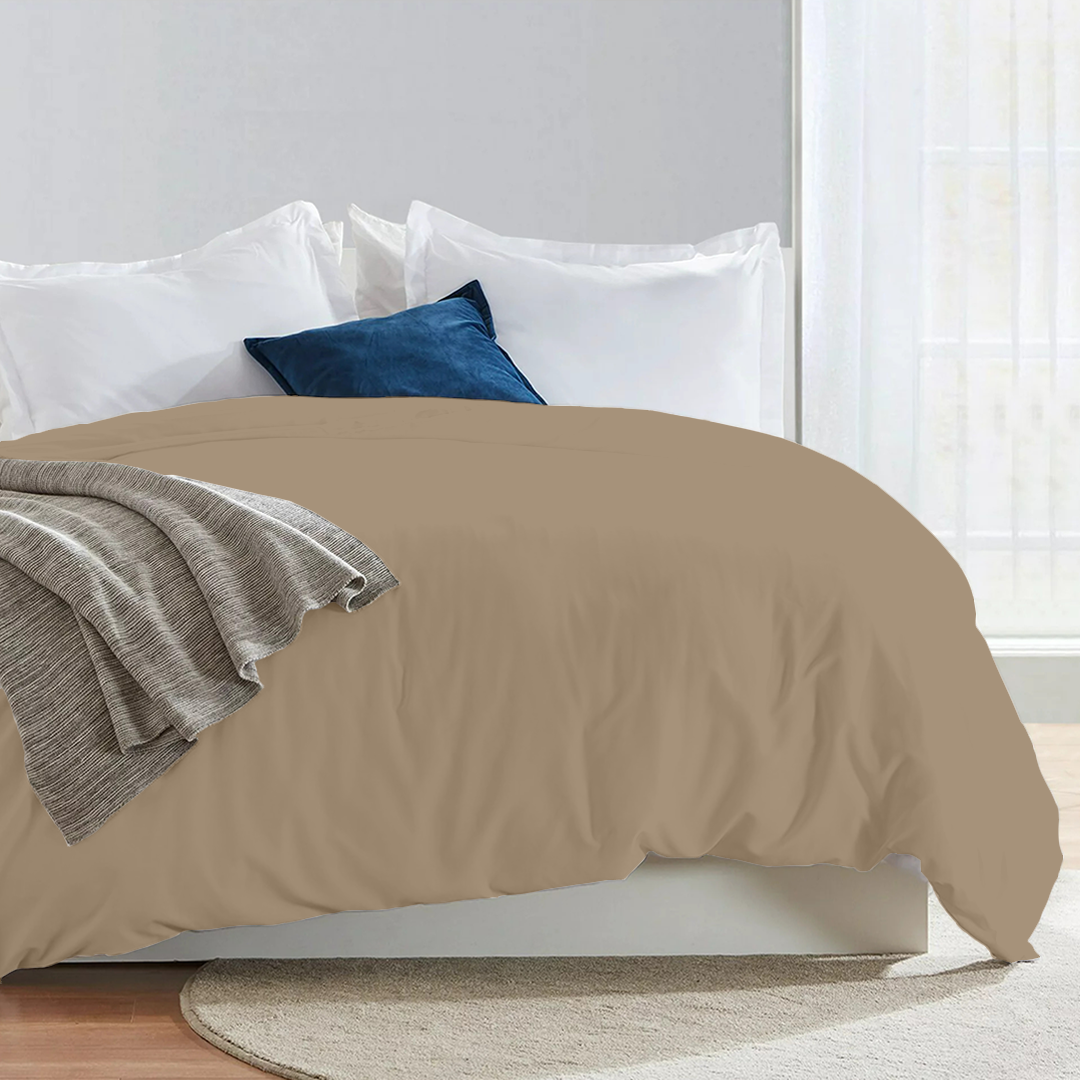 Taupe Duvet Cover Solid Bliss Sateen