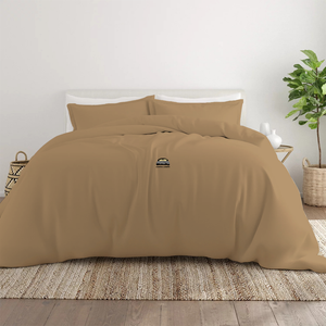 Taupe Duvet Cover Set Solid Bliss Sateen