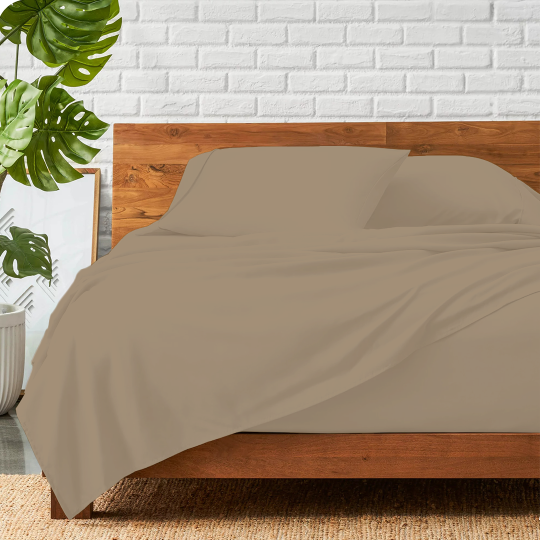 Taupe Sheet Set Bliss Solid Sateen