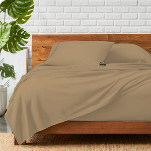 Taupe Sheet Set Comfy Solid Sateen