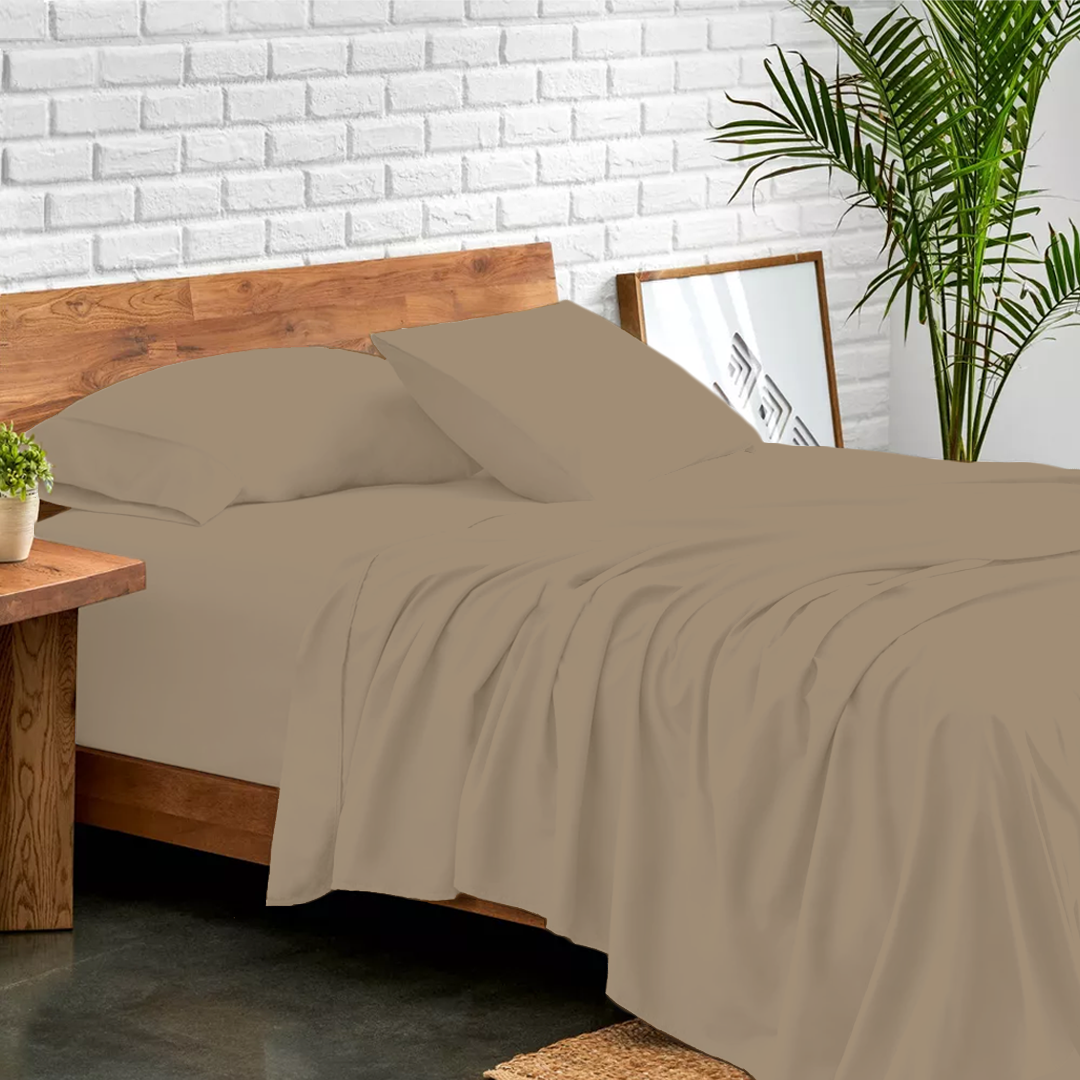 Taupe Sheet Set Bliss Solid Sateen