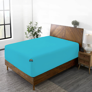 Turquoise Fitted Sheet Solid Comfy Sateen