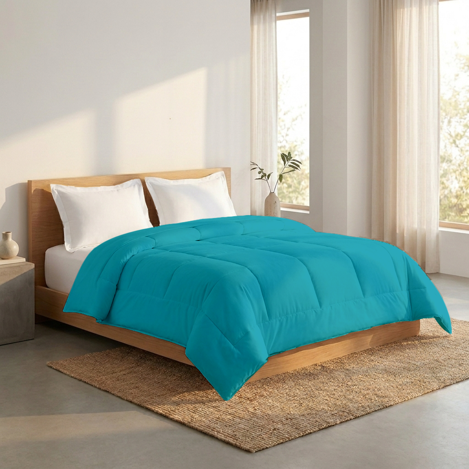 Turquoise Comforter 400 GSM Comfy Cotton Sateen