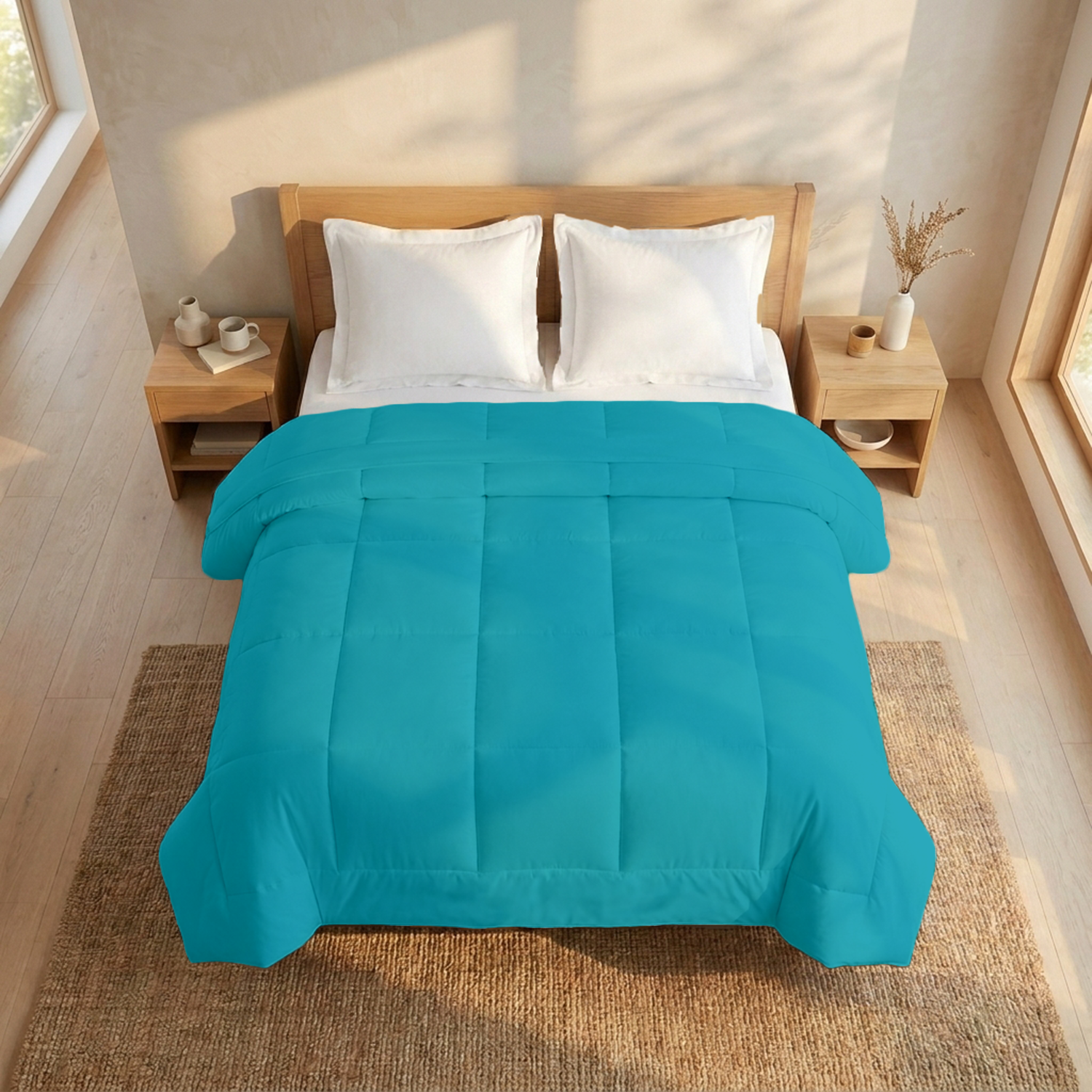 Turquoise Comforter 400 GSM Comfy Cotton Sateen