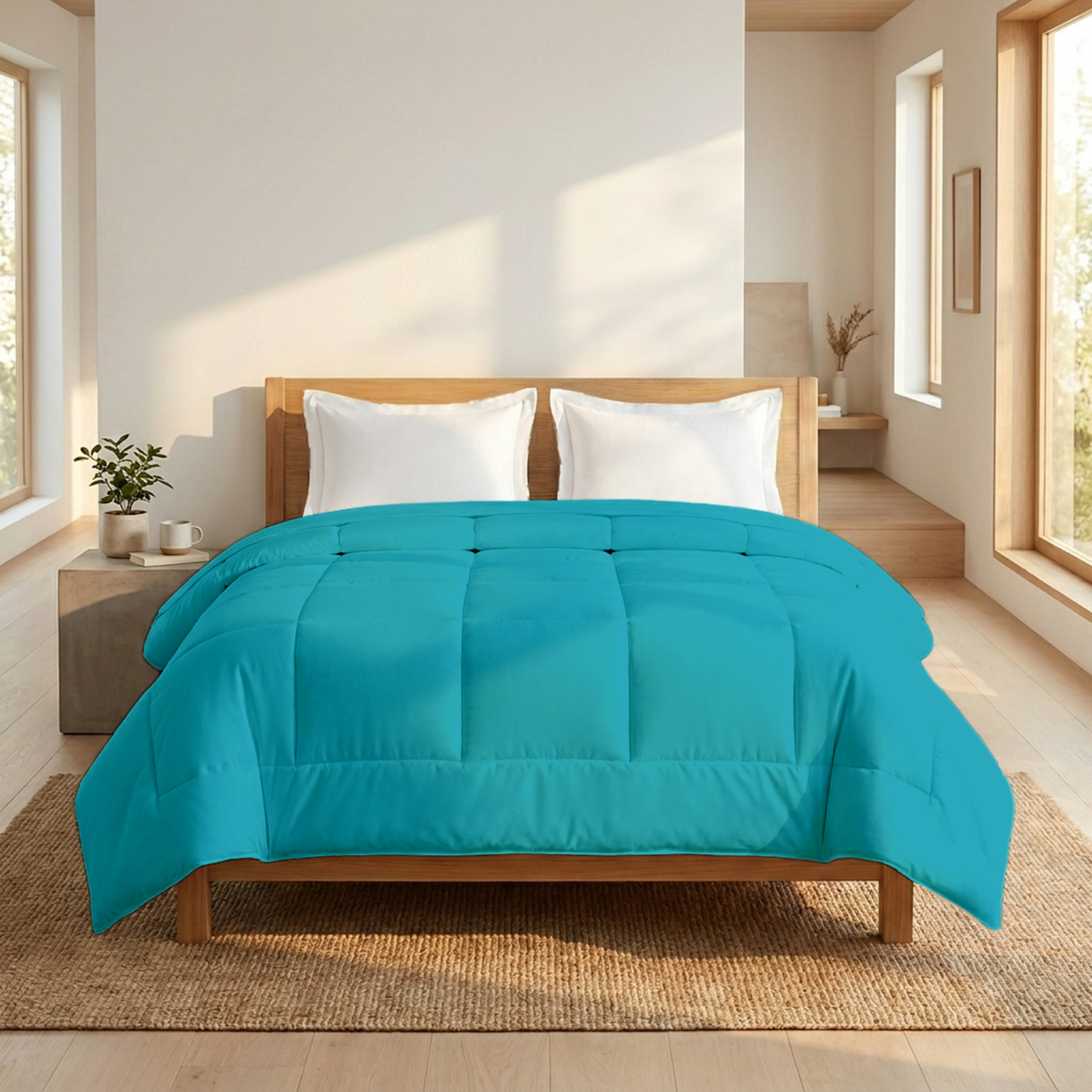 Turquoise Comforter 400 GSM Comfy Cotton Sateen