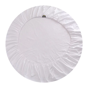 White Round Fitted Sheet Only Bliss Solid Sateen