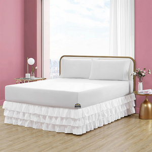 White Multi Ruffle Bed Skirt Bliss Solid