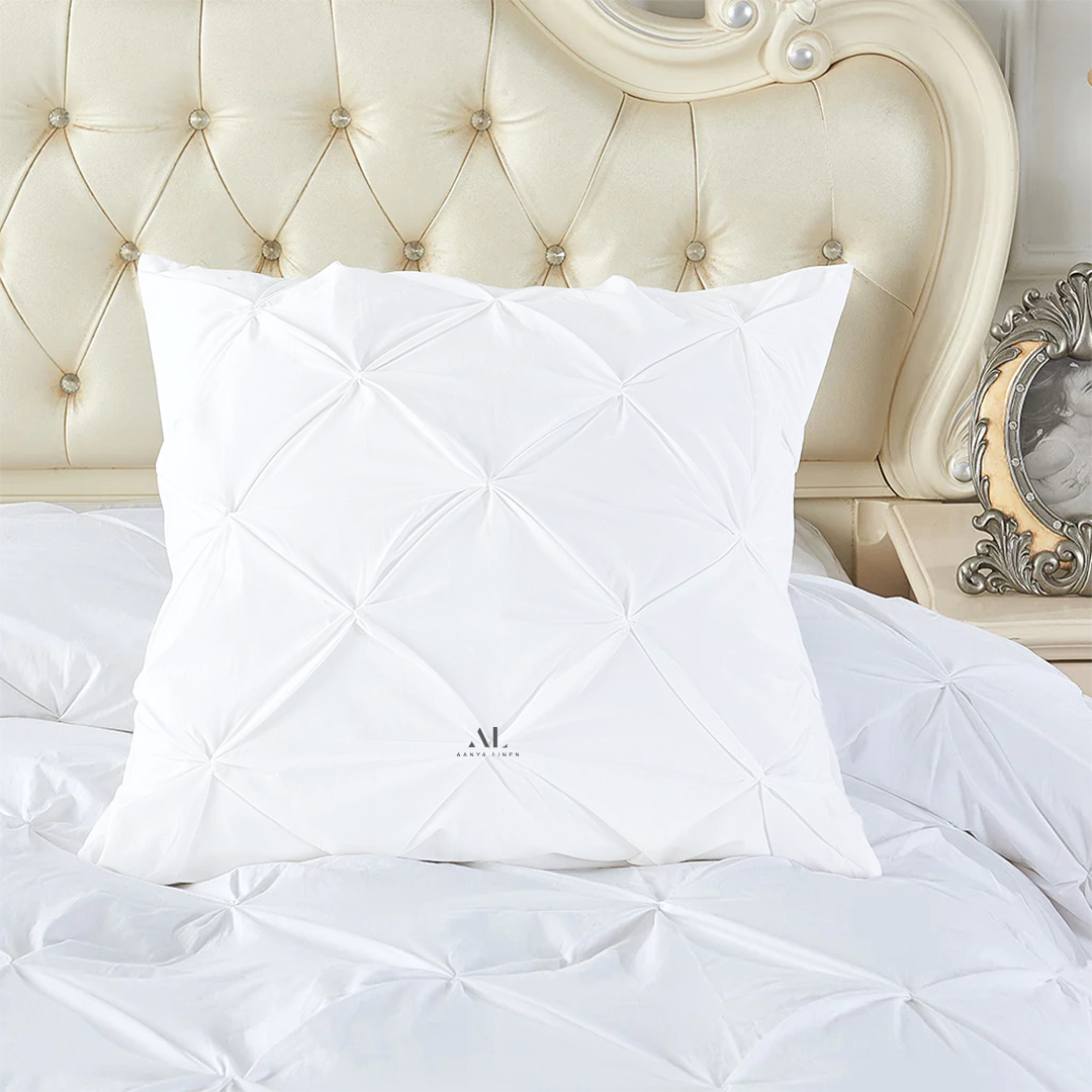 White Pinch Decorative Pintuck Euro Shams Bliss