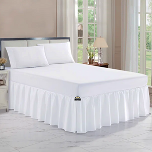 White Gathered Bed Skirt Bliss Solid