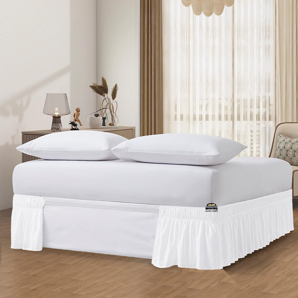 White wrap sales around bed skirt