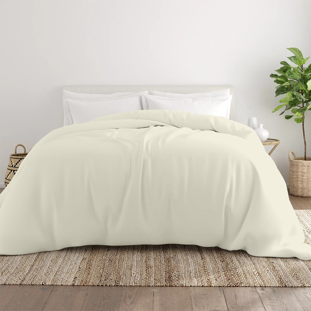 Ivory Duvet Cover Comfy Solid Sateen