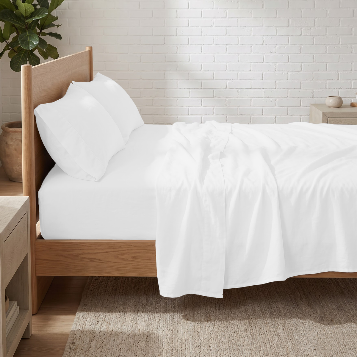 White 600 Thread Count Sheet Set | 100% Cotton Sateen