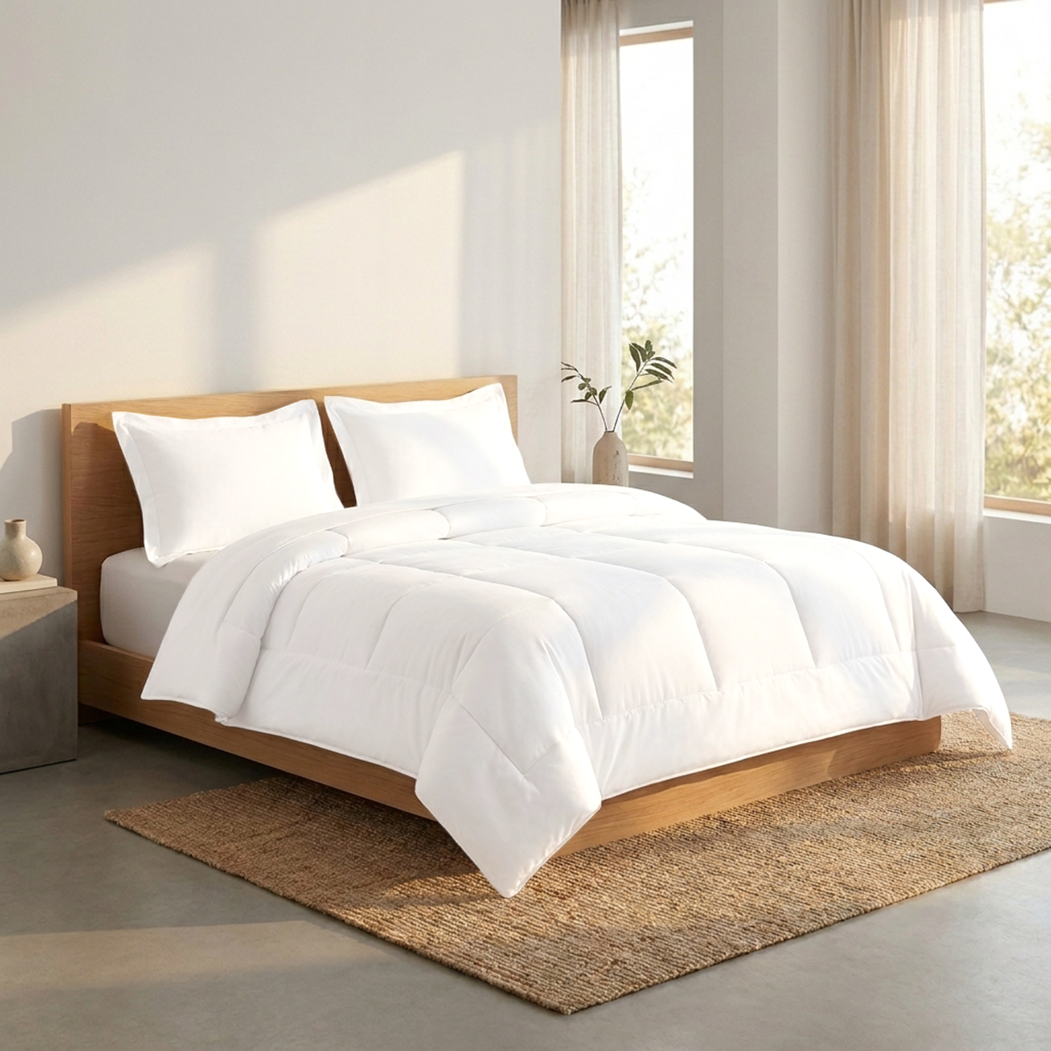Cotton White Comforter Set